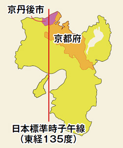 京丹後市と子午線